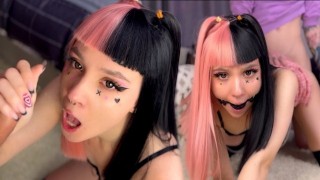 Gave humid emo woman deepthroat and fucked her with gag in her mouth 4K